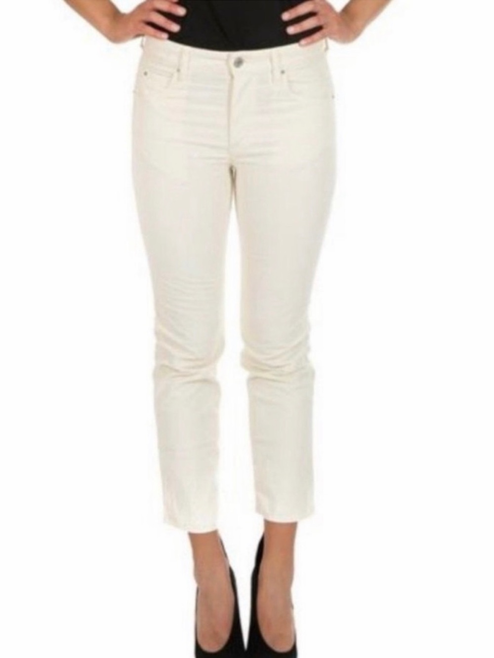 Isabel Marant Etoile Cream Corduroy Cropped Jeans Size 40